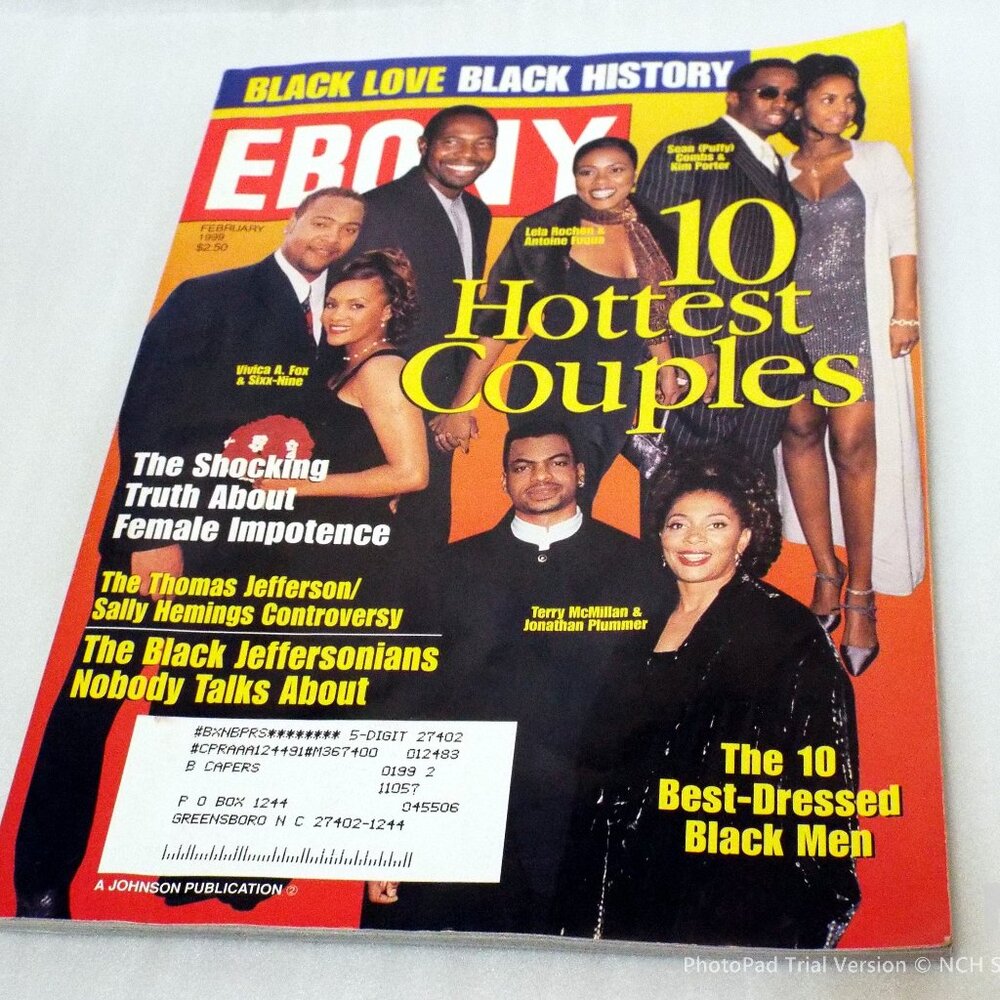 EBONY Magazine February 1999 Sean (Puffy) Combs & Kim Porter 10 Hottest Couples